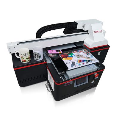 China Hotels Rainbow Printer 6 Colors A3 UV Flatbed Inkjet Printer Digital UV Printing On Material What You Want for sale