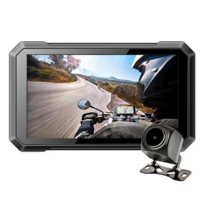 China 8000mHZ 2.5mm AVIN Motorcycle GPS Navigator Motorbike 7'' 4G LTE Live Map DC5V for sale