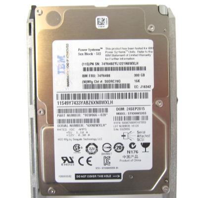 China Hdd 74Y6498 74Y6492 300GB 15000RPM SAS SFF-2 6Gbps 2.5 inch internal hard disk drive for p Power7 series server for sale