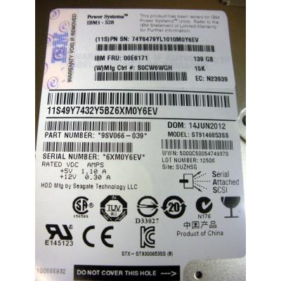 China Hdd Cache 00E6171 74Y6481 74Y6479 139GB 15K RPM SAS 6Gbps 32MB 2.5 Inch Internal Hard Disk Drive for sale