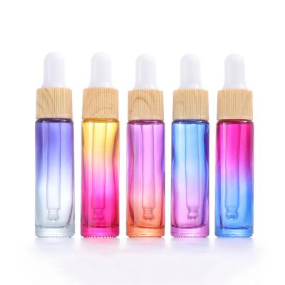 China Hot Sale 10ml Cosmetic Glass Dropper Bottles For Essential Oil Liquid Oil Serum Skin Care Package Bamboo Lid for sale