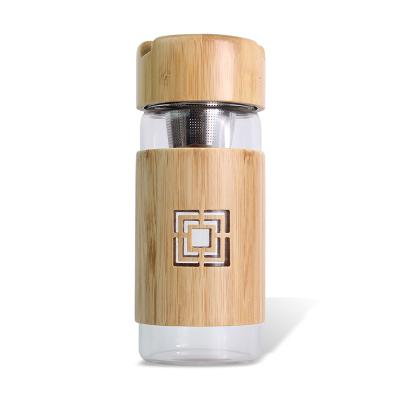 China WITH LID wholesale reusable glass cup with lid bamboo bamboo open bamboo cup for sale