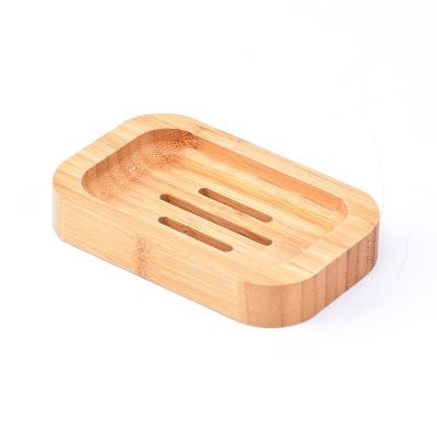 China Biodegradable Square Soap Holder Stocked Natural Bamboo Soap Dish For Bathroom for sale