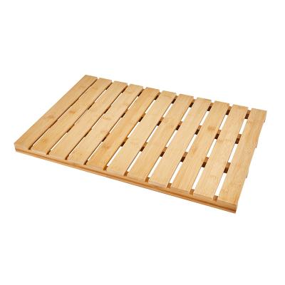 China Wholesale Custom Sustainable Bath Mat Wood Water Proof Bathroom Non-Slip Bamboo Mat for sale