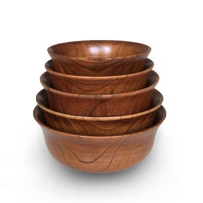 China Sustainable Hot Selling Natural Bamboo Reusable Antique Salad Bowl Sustainable Natural Bamboo Bowl for sale