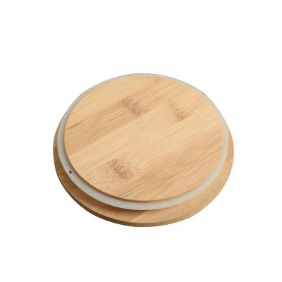 China Non-Refillable Custom Wood Jar Lids Reusable Bamboo Canning Lids Bamboo Canning Lids With Straw Hole for sale