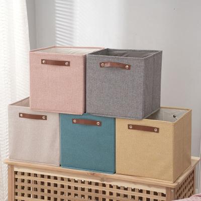 China Custom Made Washable Collapsible Collapsible Wardrobe Organizer Storage Clothes Logo Cloth Cloth Bin Bin Foldable Storage Box With Lid for sale