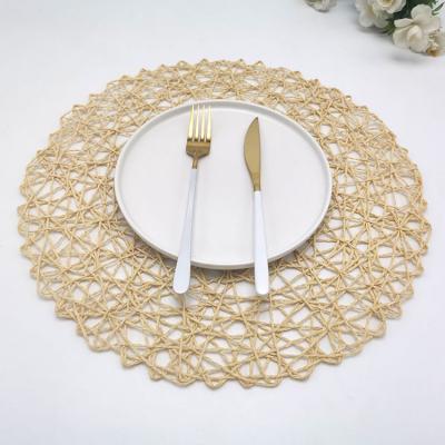 China Viable Place Mat For Dining Table Home Decoration Rope High Quality Handmade Paper - Heat Insulation Woven Pad for sale