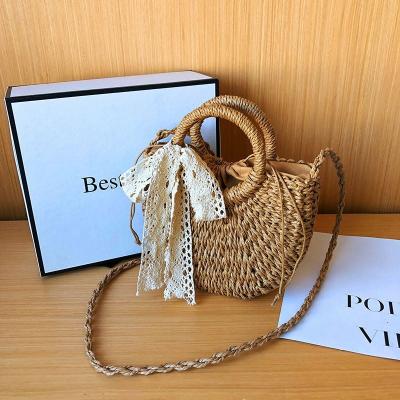 China Wholesale Summer Straw Bags, Travel Tote Straw Beach Bag High Quality Straw Paper Handbag Top Handle 2022 Women Large Capacity for sale