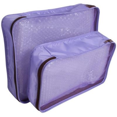 China Polyester Travel Organizer Luggage Compression Pouches JN 2479 Travel Packing Cubes Mesh Clothes Bags Durable Luggage Storage Bag for sale