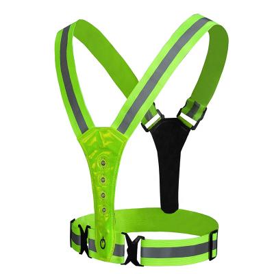 China Fluorescent LED SNAPSHOT Adjustable Belt Three Modes Led Light Sport Safety Vests for sale