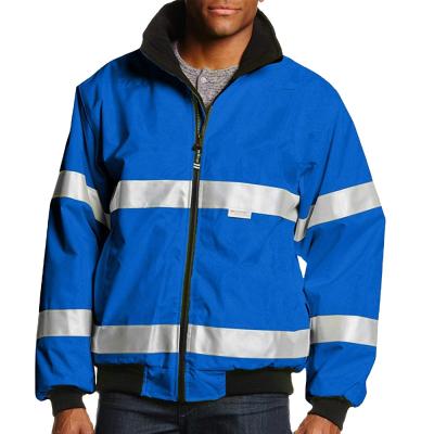 China Water Proof SMASYS Winter Senior Engineer Blue Safety Reflective Bomber Jacket for sale