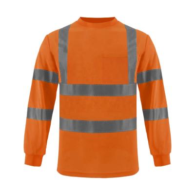 China High Quality Reflective Class 3 Long Sleeve Orange Tape SMASYS Safety Shirts for sale