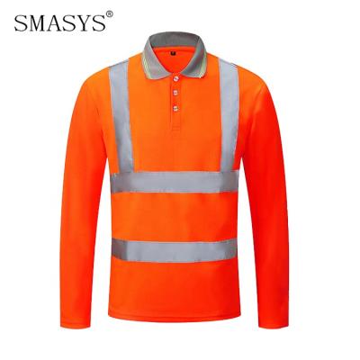 China Cheap Vis Polyester Comfortable Safety Shirts Road Safety Workplace Safety Shirts High Long Sleeve for sale