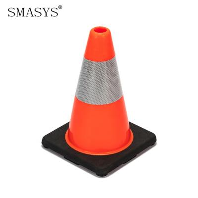 China Road Traffic Safety SMASYS Retail Road Safety Reflective PVC Traffic Cones for sale