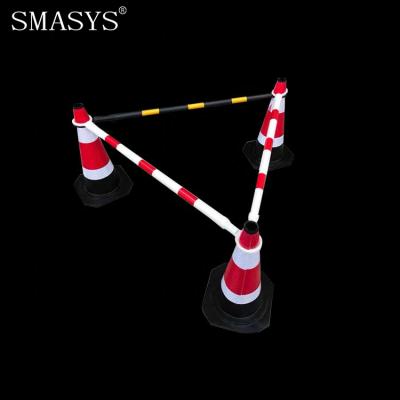 China Retractable Cone Cone Bars Safety SMASYS Workplace Road Safety Chain Traffic Connector Plastic Cone Connector Retractable Barricades for sale