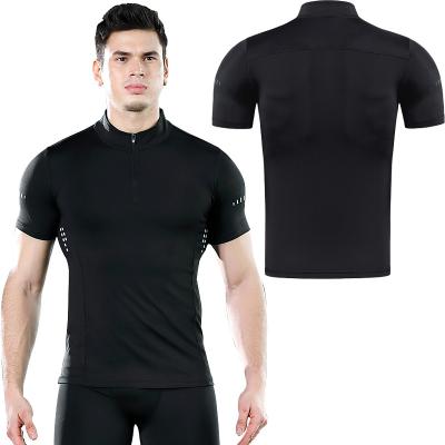 China Anti-wrinkle Manufacturer Wholesale Good Quality Popular Zip Sports T-shirt Men's Workout Quick Dry Fitness Custom Gym T Shirt for sale