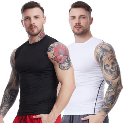 China Breathable Sports Vest Men's Quick-Drying Cheap Price Elastic Vest Training Running Sleeveless Gym T-Shirt Muscles Athletic Tank Top for sale