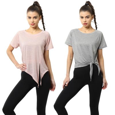 China Anti-wrinkle Spring And Summer Light Dry Short Sleeve T-Shirt Women Wholesale Yoga Clothing Top Sports Blouse Women Loose Fitness Clothing for sale