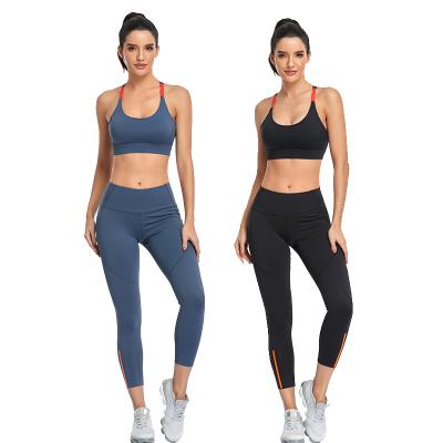 China Breathable Wholesale Women's Underwear Running Yoga Sets Fitness Women Wear Shock-proof Sport Clothes Set for sale