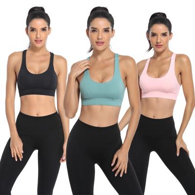 China Breathable 2024 Women's Supportive Soft Stretch Yoga Bra Compression Running Bra 4 Colors S-3XL for sale