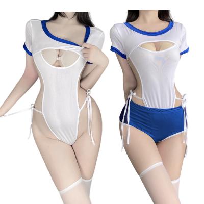 China Other 2024 Women's Tight Students Temptation One-piece Sexy Lingerie With Stockings Hot Erotic Nightwear Cosplay Girl's Underwear for sale