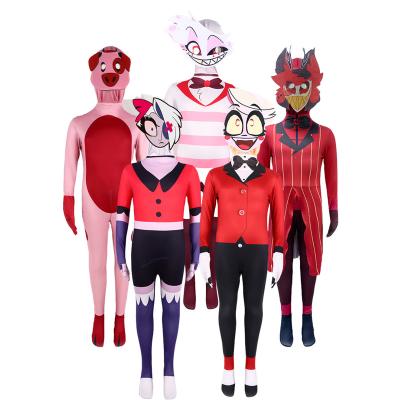 China Polyester Hazbin Hotel Children Costume Halloween Cosplay Charlie Morningstar Cosplay Performance Jumpsuit Demon Vox Costume Set for sale