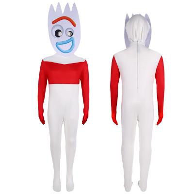 China Polyester Factory Directly Sell White Bodysuit Cosplay Costume for Halloween Party Forky Performance Wear Toy Story Costume for Kids for sale