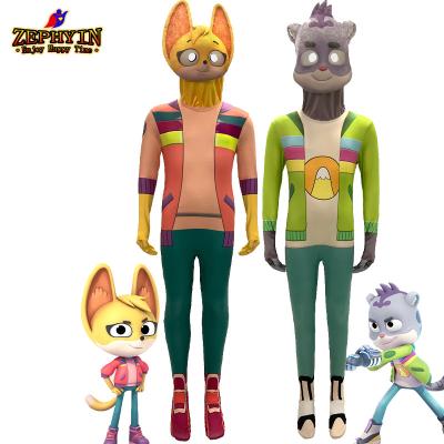 China Polyester New Arrival American TV Cartoon Halloween Elastic Jumpsuit Animal Detective Team Children Cosplay Costumes 100-160cm Available for sale