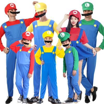 China Polyester Halloween Super Mario Adult and Children's Costume Anime Cosplay Costume Performance Costume Japanese Game Clothings for sale