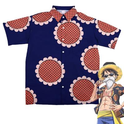 China Polyester New Arrival Anime Costume One Piece Luffy Cosplay Plus Size Shirt Summer Daily Wear Stage Performance Clothing For Men for sale