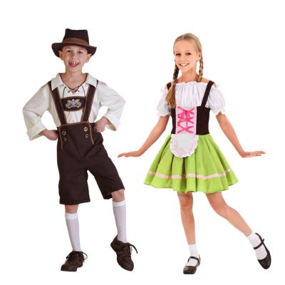 China Polyester Zephyin Oktoberfest Costumes for Boys and Girls German Bavarian Traditional Festival Dirndl Dress Children's Party Costume for sale