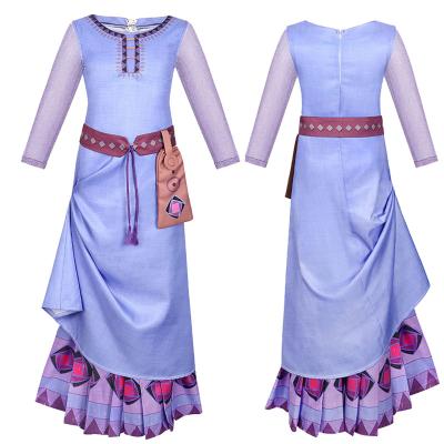 China Polyester Girls Movie Wishes Princess Cosplay Costumes Dress Vestido De Novia Princesa Girls Ashas Party Fancy Dress Up Suit For Kid for sale