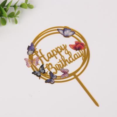 China Wholesale Disposable Acrylic Cake Topper Happy Birthday Cake Decorations for sale