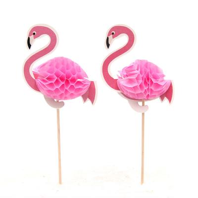 China Disposable Decorative Wooden Stick Flamingo Decorative Cocktail Pick for sale