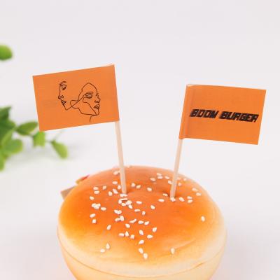 China Disposable custom flag printing decorative fruit cake food toothpicks flags for promotion 5 buyers for sale