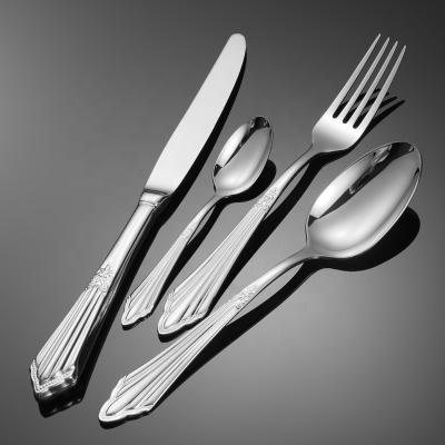 China Luxury Viable Wedding Cutlery Set Nobility Spoon Knife Fork Stainless Steel Flatware Set for sale