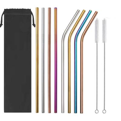 China 304 Viable Stainless Steel Drinking Logo Metal Straw With Case Customized Reusable for sale