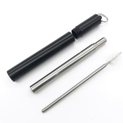 China Wholesale Stainless Steel Viable Straw With Brush Portable Reusable Drinking Telescopic for sale