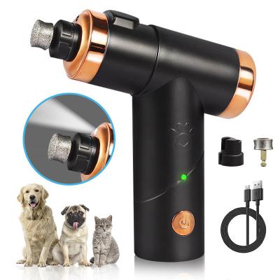 China Small Animals Pet Nail Clippers Rechargeable Nail Trimmer Grinder with Lights Speed ​​Adjustable for sale