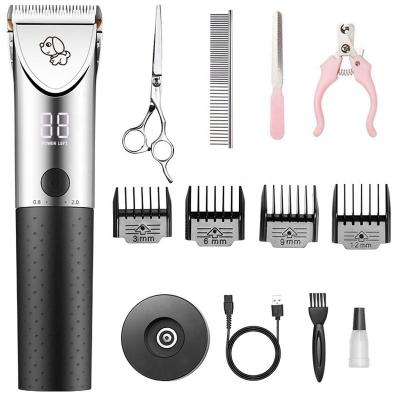 China Small Animals LCD Display Pet Hair Clippers Electric Hair Trimmer for Cats and Dogs for sale