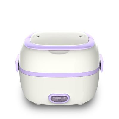 China Portable Household Purple Food Warmer Heating Stainless Steel Inner AC Heated Lunch Box for sale