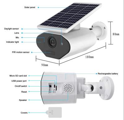 China Low Power Waterproof / Waterproof Rechargeable Battery 960P IP66 Waterproof Outdoor Solar Powered Security Camera for sale