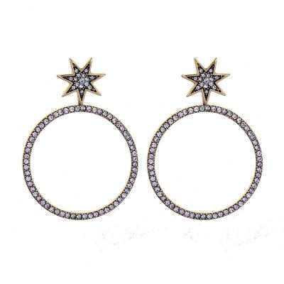 China FASHIONABLE cheap extra large glitter 14k stud earringsIrregular tone earrings extra gold star circle earring from Csrytal for sale