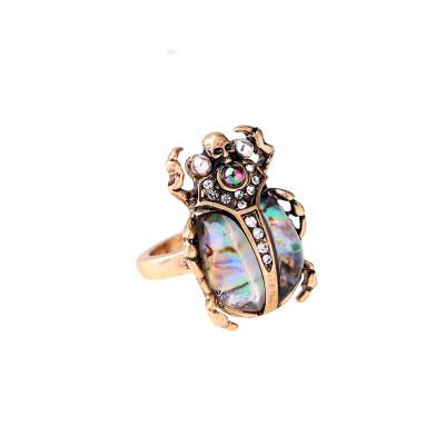 China Cute Jewelry Sets Women Wedding Antique Beetle Gold Crystal Ring for sale