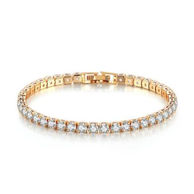 China Hot New Products CLASSIC Gold Plated 4mm Zircon Crystal Dot Link Chain Classic Tennis Bracelet for sale