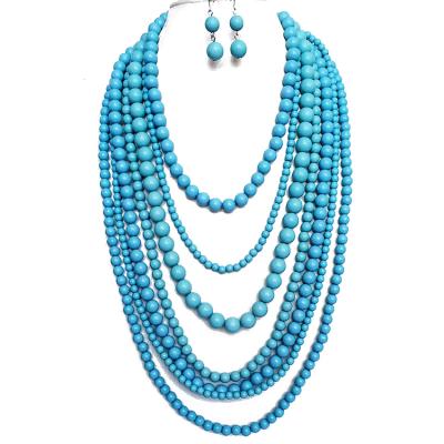 China BOHEMIA's new statement seven layers of beaded necklace, multi strands hand M for sale