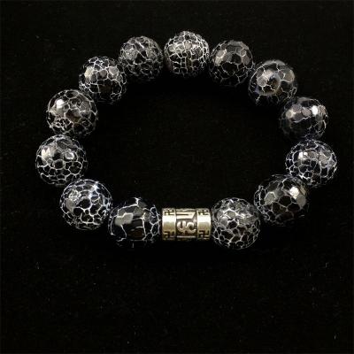 China Vintage Chain Jewelry Carbon Fiber PU Woven Beaded Bracelet for sale