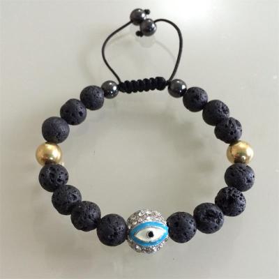 China Original Handmade Turkish Eye Lava Lock Beaded Fashion Jewelry Wholesale Design Good Luck Bracelet From China for sale