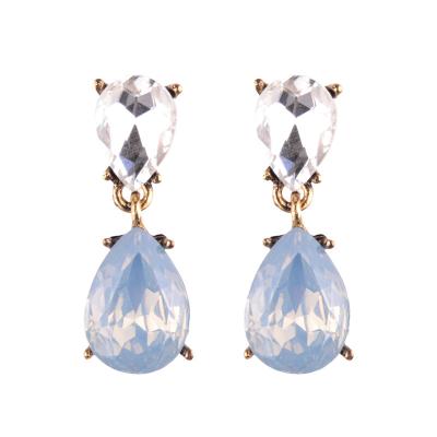 China Fashion Trendy Big Earring Stones Shiny Milky White Gold Alloy Crystal Earrings for sale